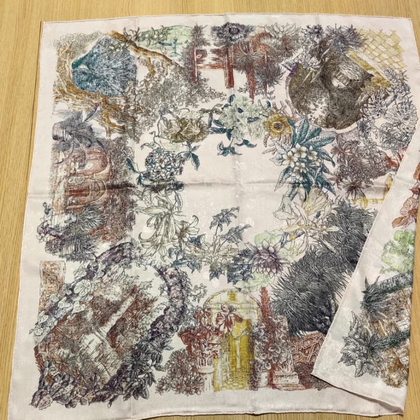 GINAYOLAN缤纷彩色奢华印花方巾丝巾围巾