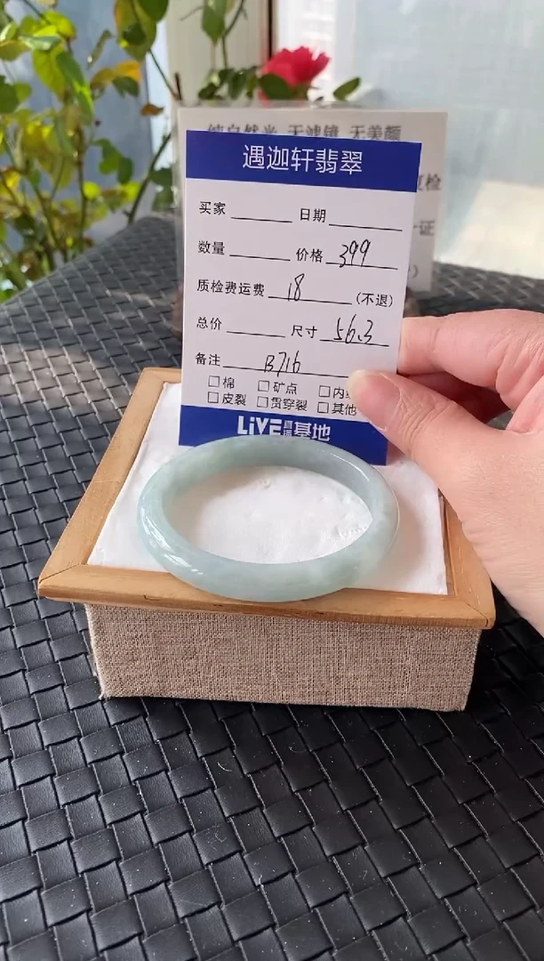 未镶嵌手镯翡翠56.3圈口B716编码