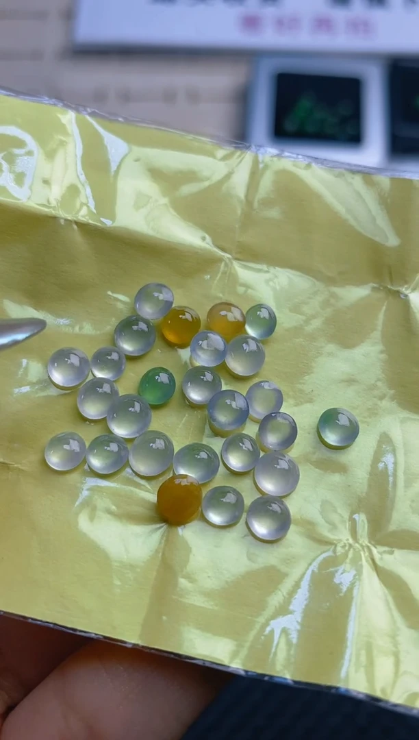 定制翡翠银S925镶嵌天然翡翠蛋面36