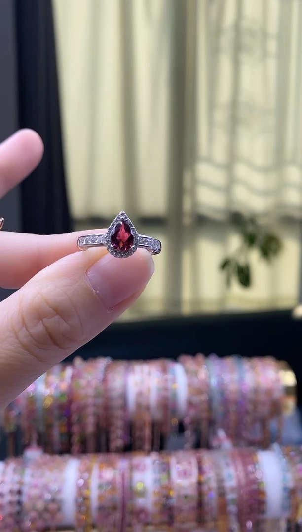 【闪购商品】碧玺戒指q银S925镶嵌645645654