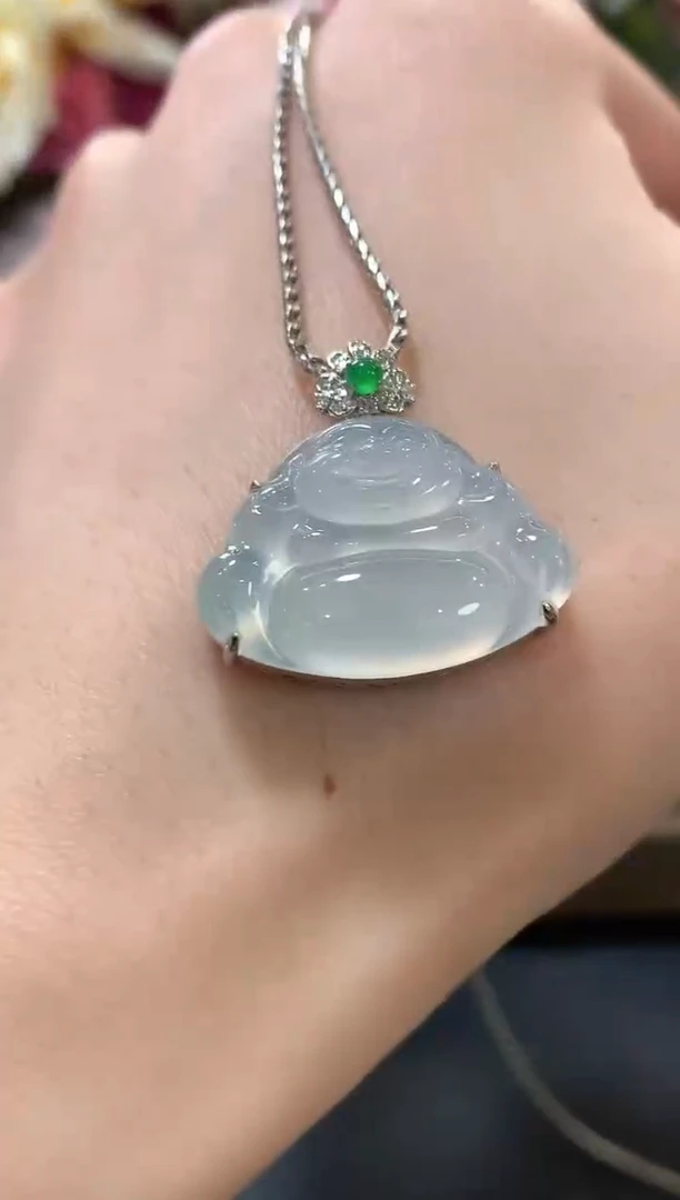 吊坠(不含链)18K金镶嵌翡翠a50