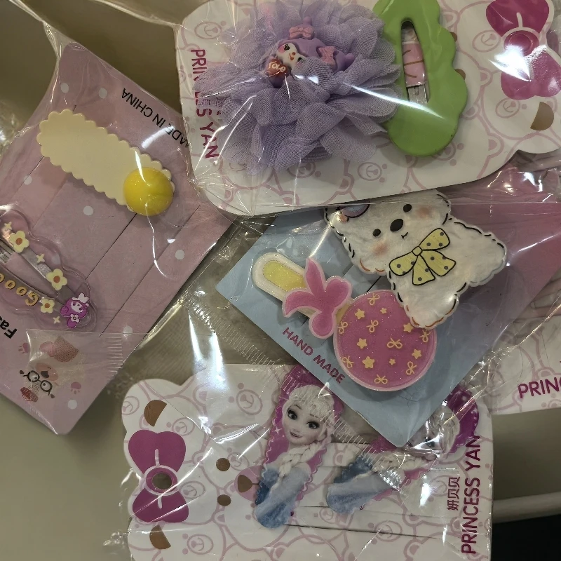 女童清新头饰发夹对夹可爱甜美，随机款式发5袋，1袋2个