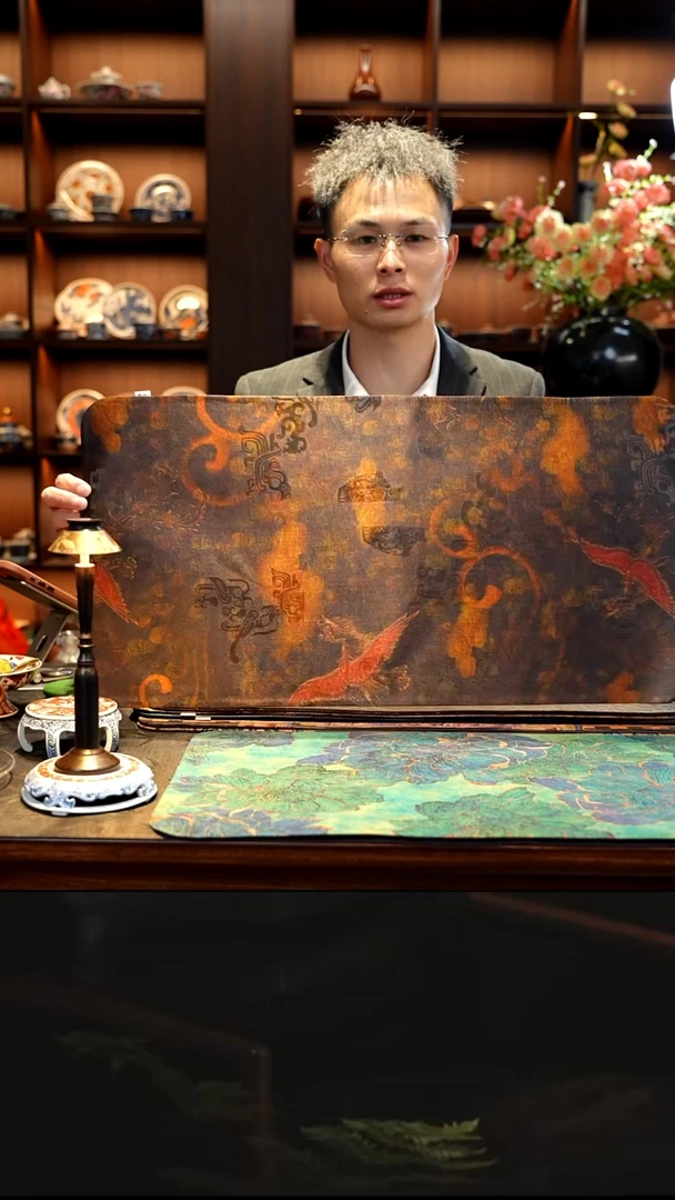 老叶红美术馆双面香云纱茶席2