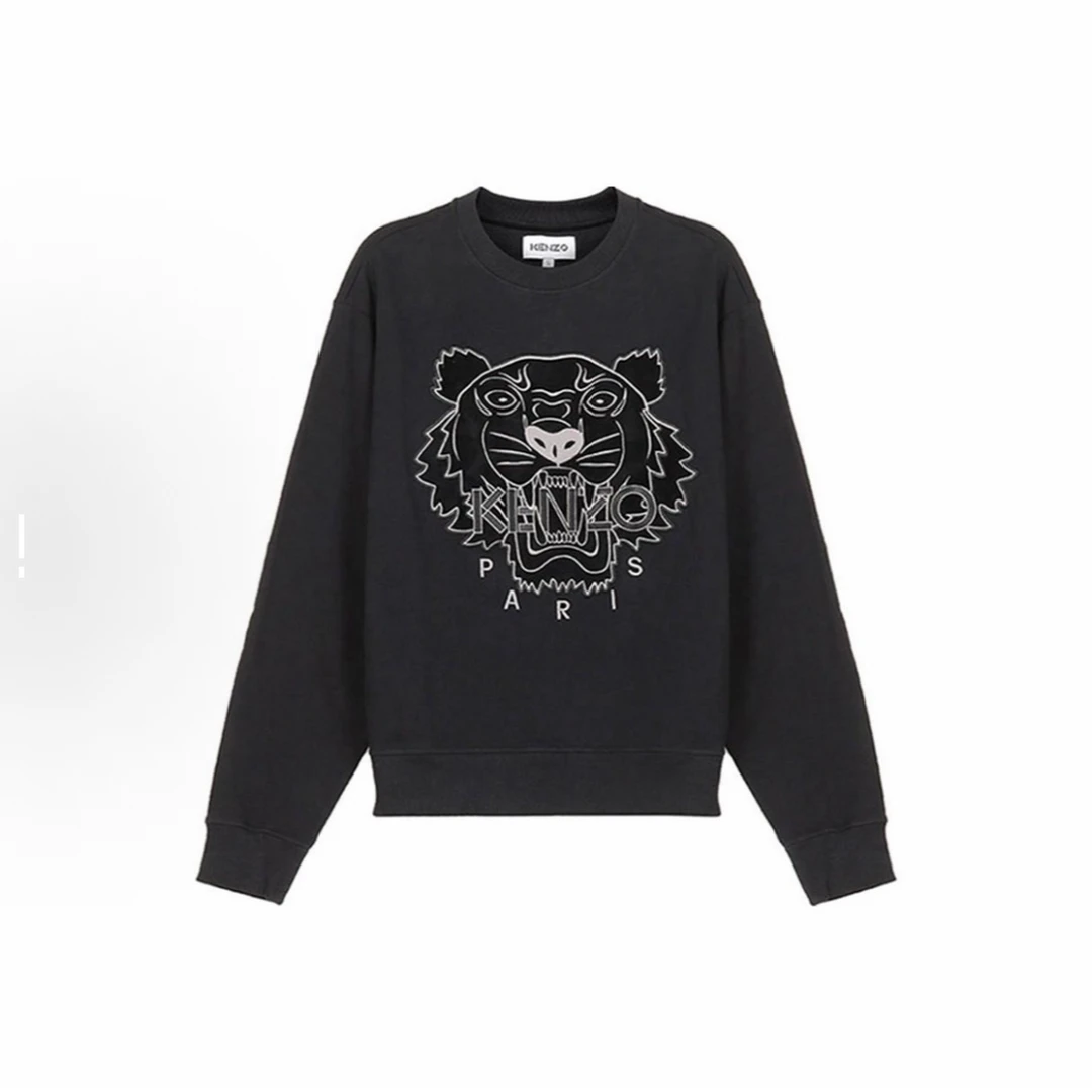 全新未使用 KENZO/肯佐 虎头刺绣卫衣 黑色 TP006564