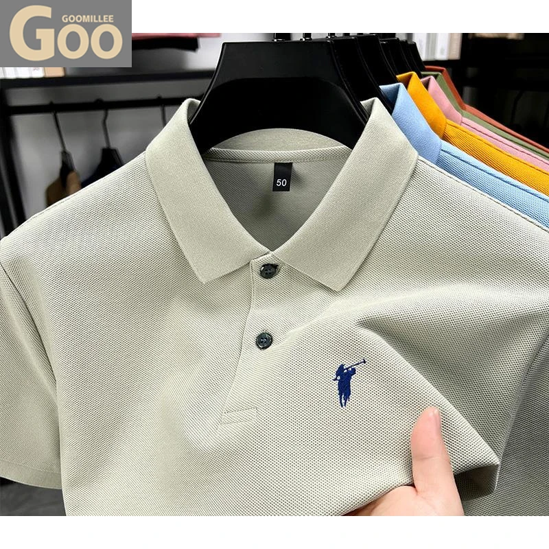 轻奢高档保罗短袖T恤男2025夏季新款商务时尚休闲刺绣马标polo衫