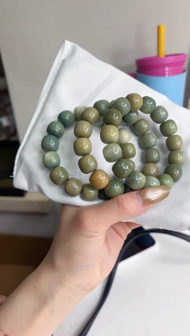 手串菩提根/象牙果沐j45软糖玉化桶珠13*14mm手串随机