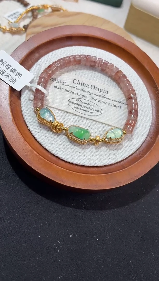 吊坠(不含链)银S925镶嵌翡翠手串