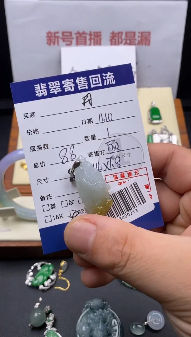 颈饰银S925镶嵌翡翠?***?3000213