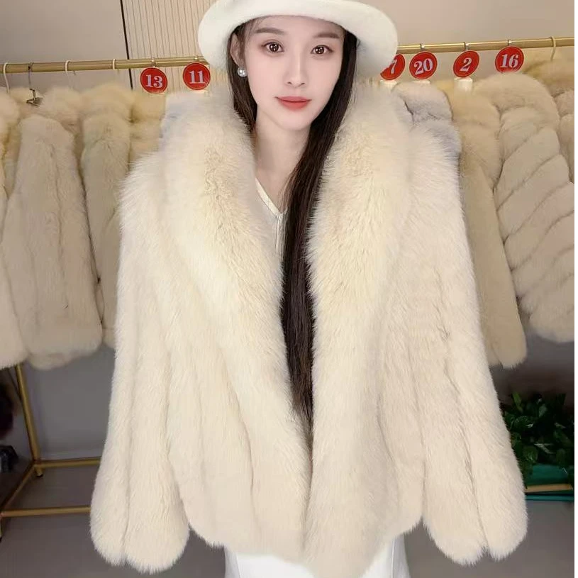 2025艾依诗皮草《南法》网红新款外套狐狸毛整皮中长款冬季