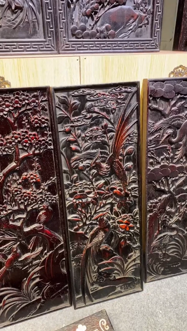 木紫檀拆件雕刻板以直播间实物为准微瑕老物件