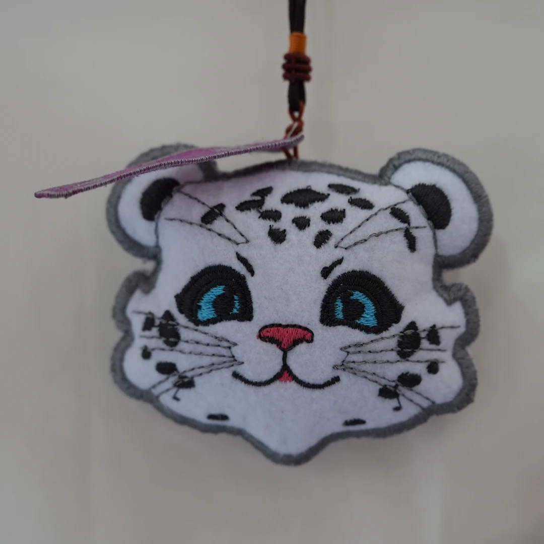 独具特色青绣非遗绣品雪豹小宁萌表情包【香囊】挂件