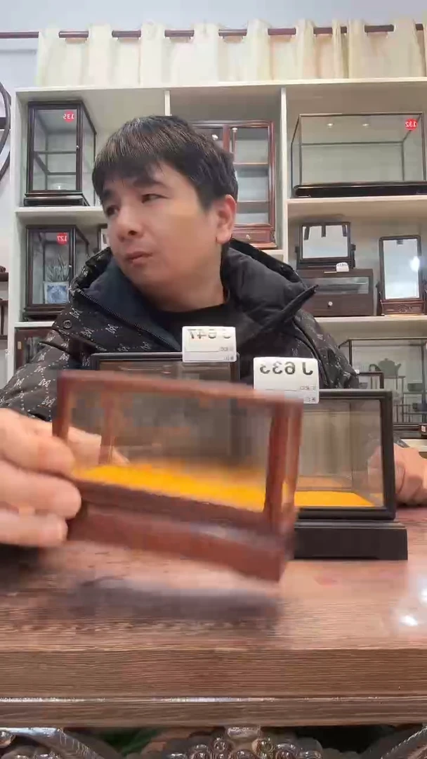 红酸枝木类木头款木*春952玻璃罩