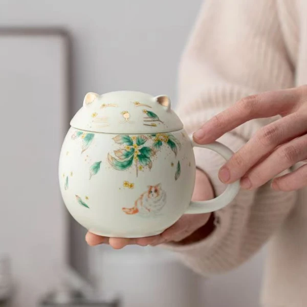 汝窑G3226猫咪办公杯JSY