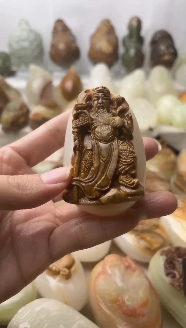 石材古青石棉纹正常不退换关公微瑕