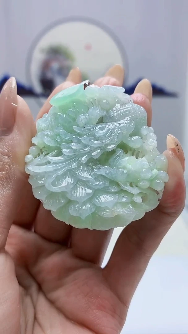 未镶嵌定制翡翠3495MM-毛货挂件71