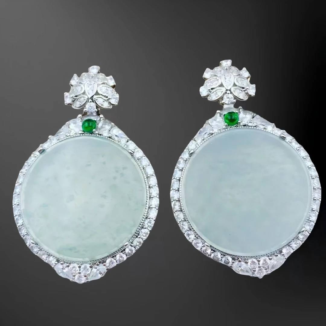 翡翠高冰圆无事牌吊坠F936J（不含链）多样性发其一