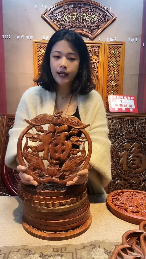 香樟木木雕款香樟木27苹果福微瑕挂件