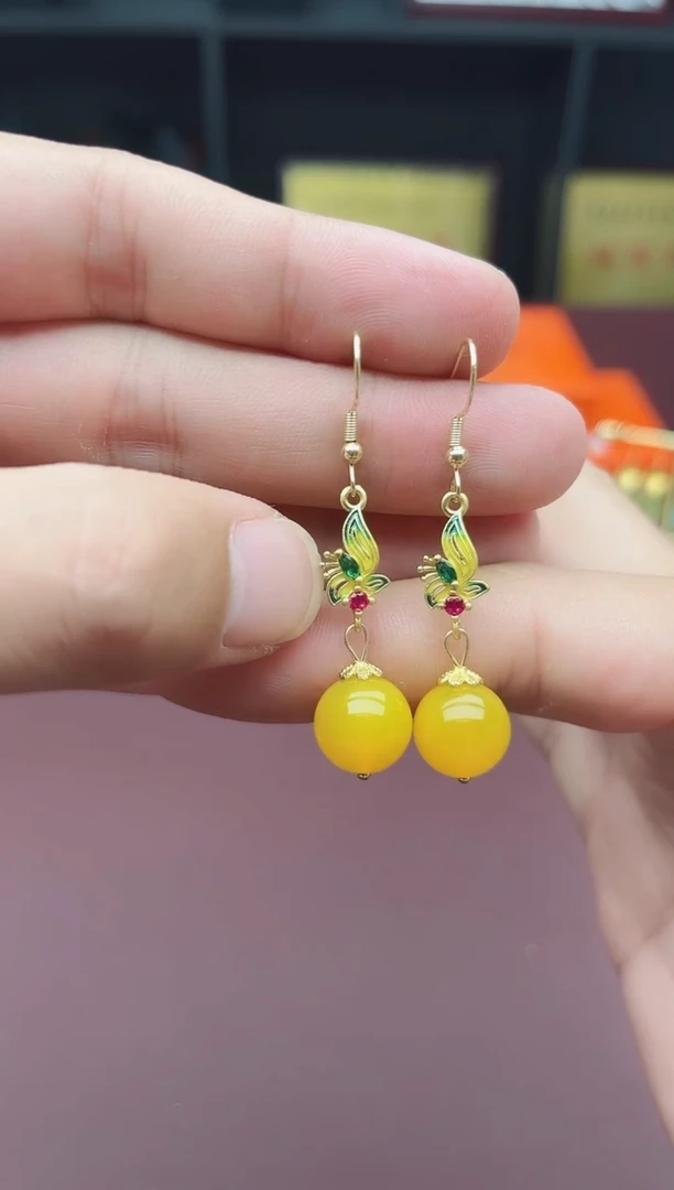 玛瑙/玉髓耳饰银S925镶嵌318000