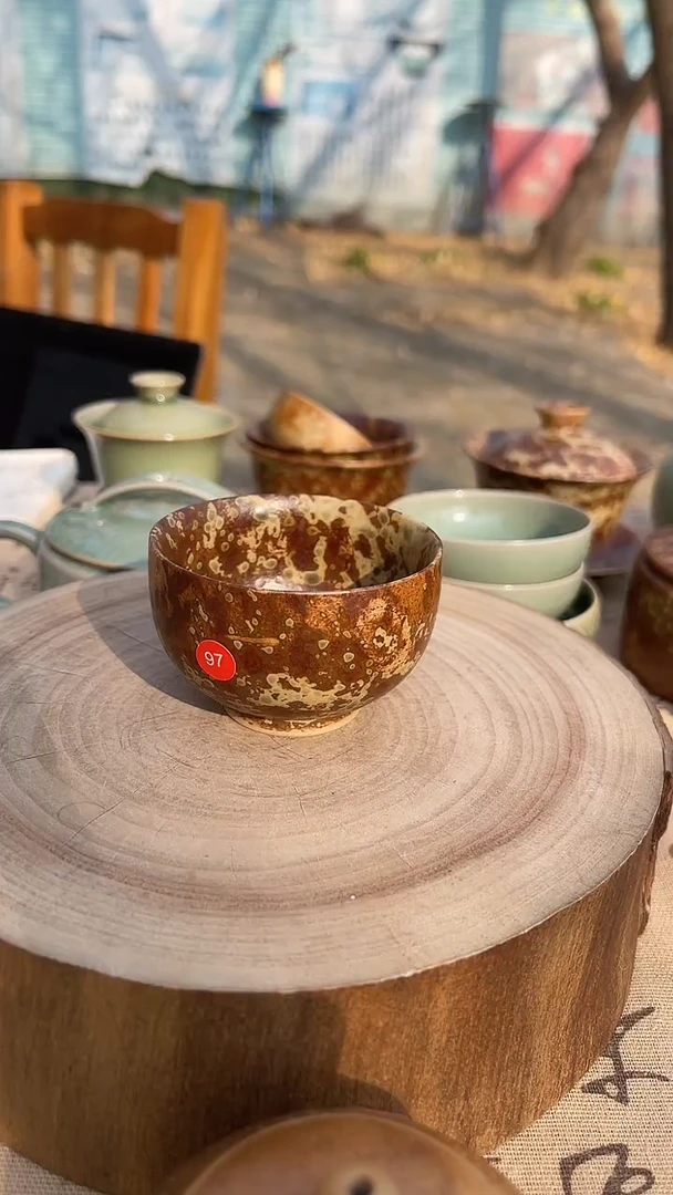 摆件瓷原生态原矿草木灰杯子