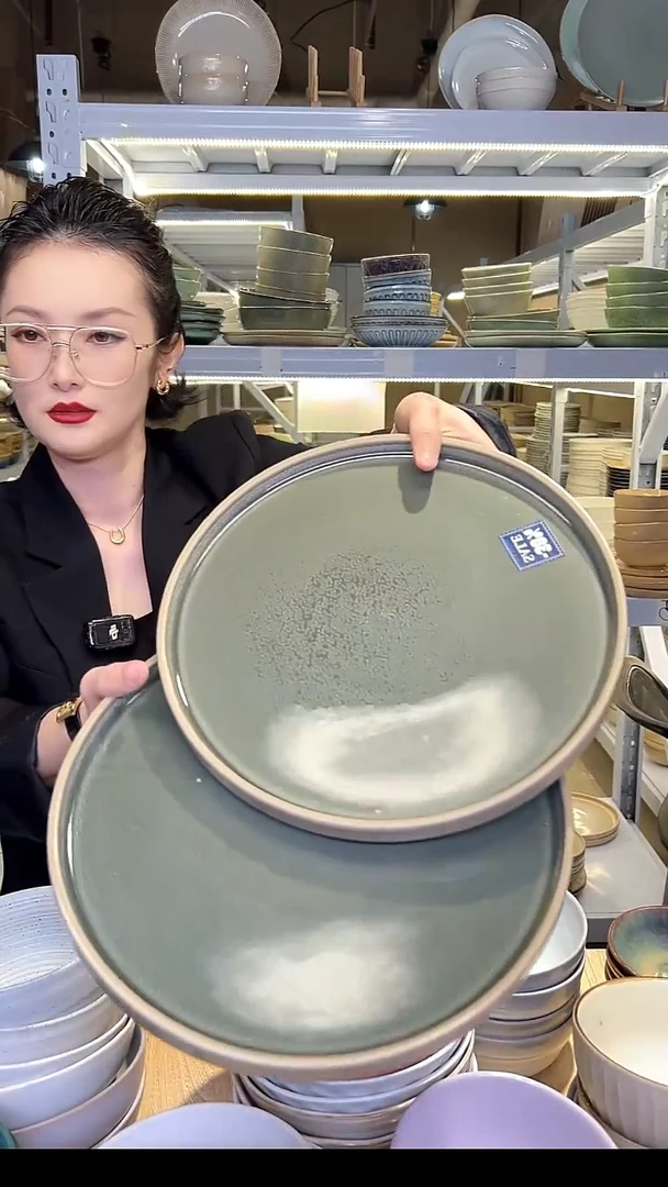 瓷123十寸外贸尾货高温釉下彩陶瓷餐具默认微瑕