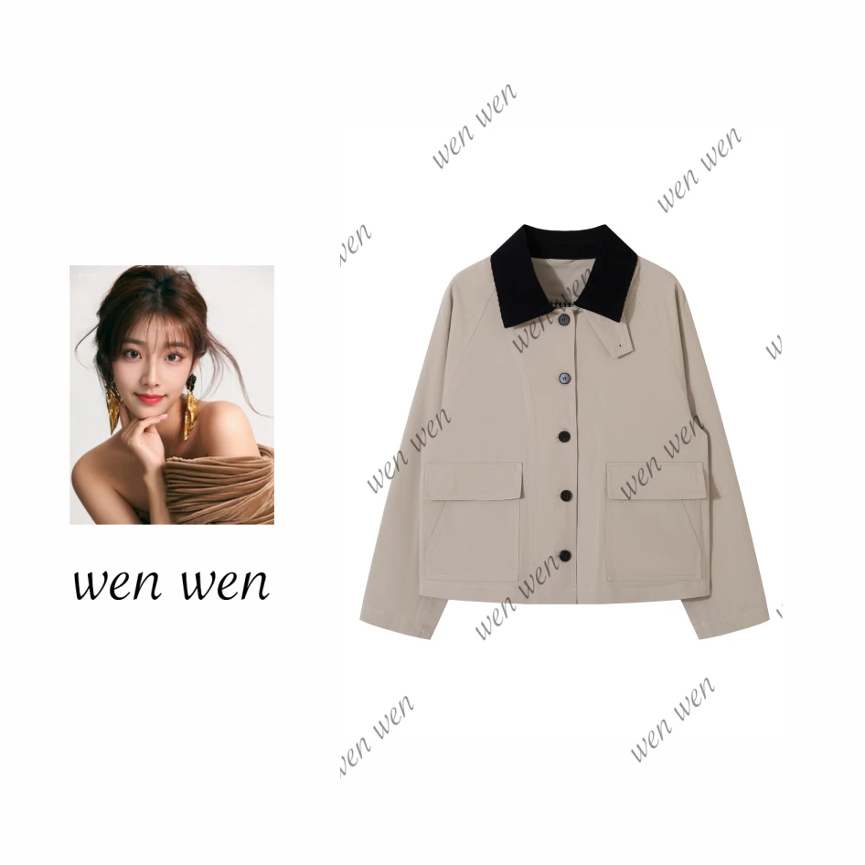 【文WENWEN】258013-小禾 秋季新品高密斜纹棉夹克外套