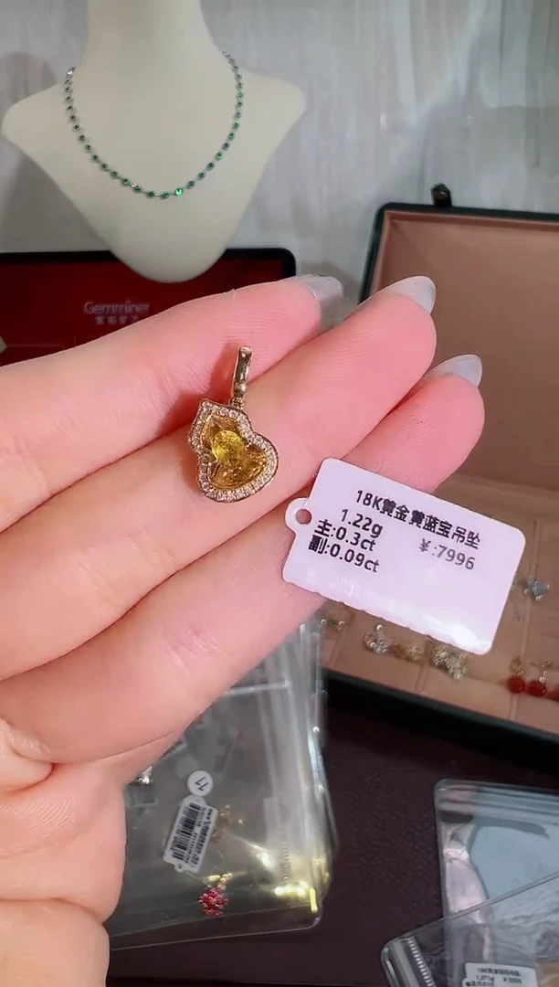 彩色蓝宝石颈饰18K金镶嵌BN18343-E#-Y#10