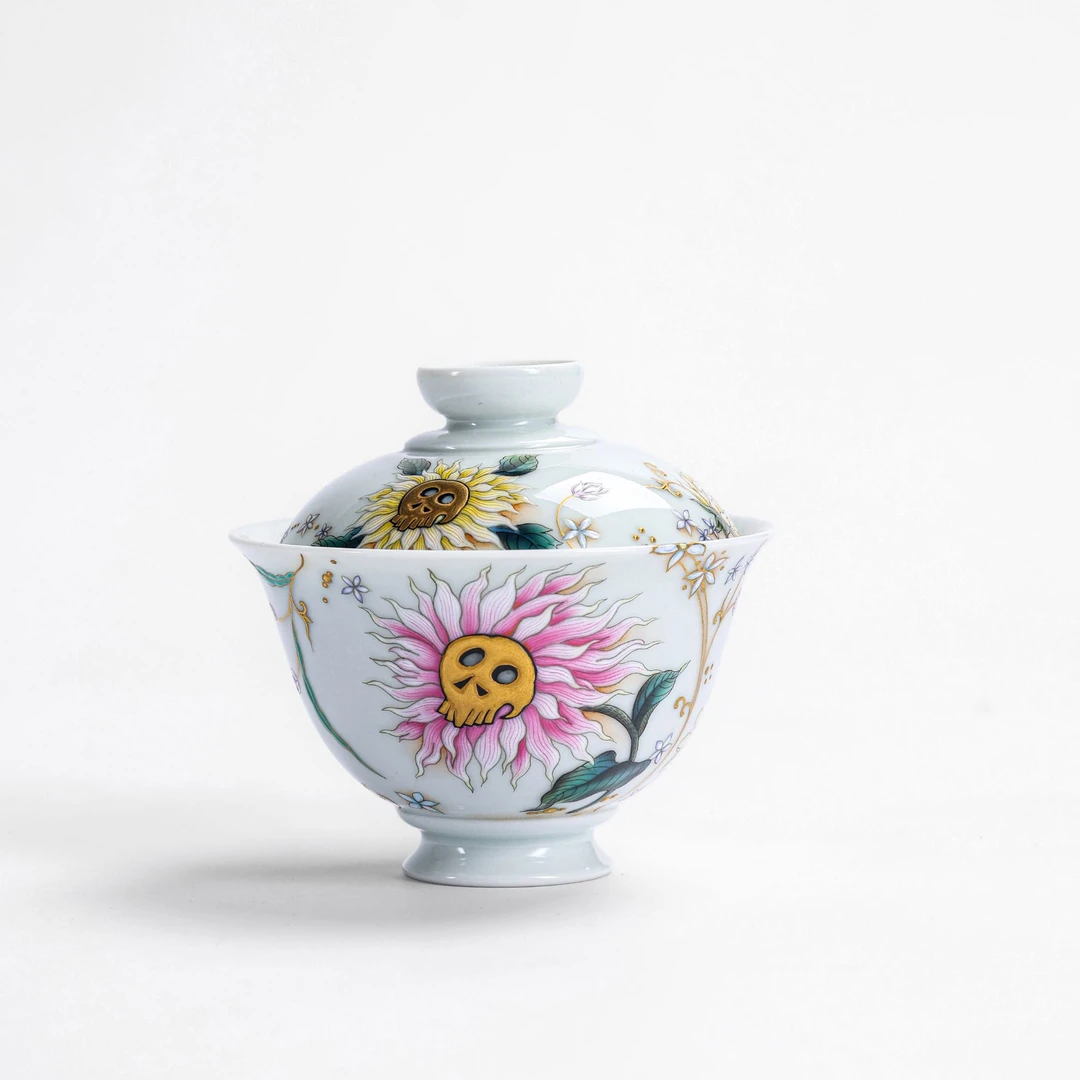 【预售】艺林堂 粉彩描金生如夏花盖碗(下单选择器型)