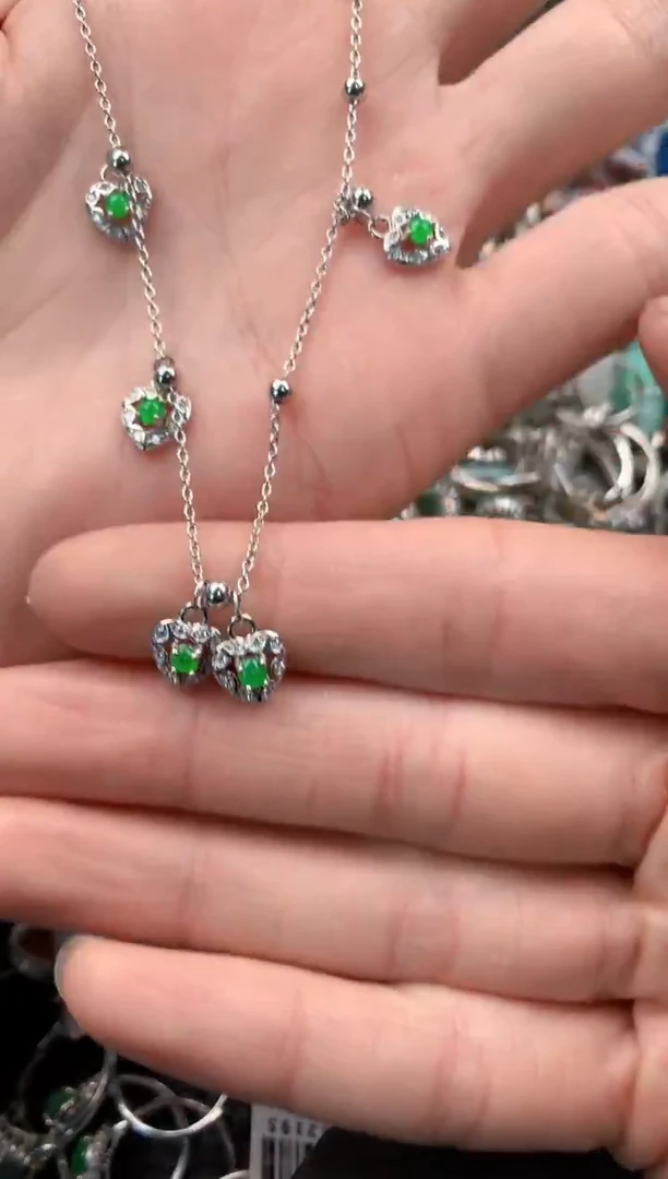 银S925镶嵌戒指翡翠777   1