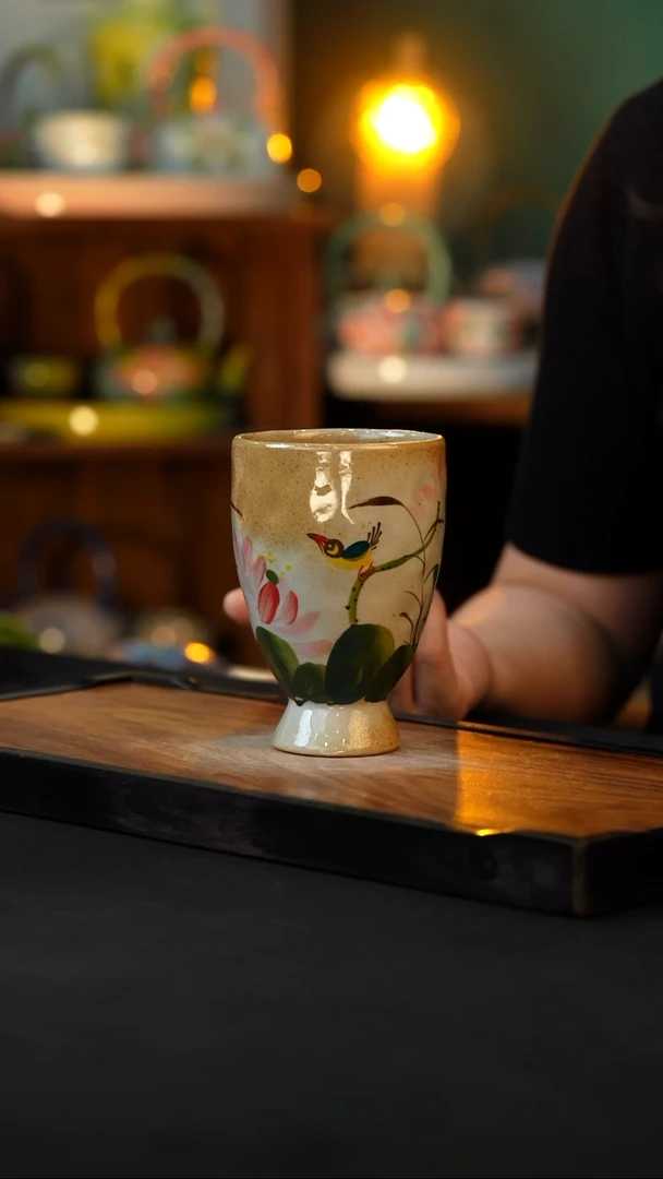 杯手绘心瓷陶瓷浮力