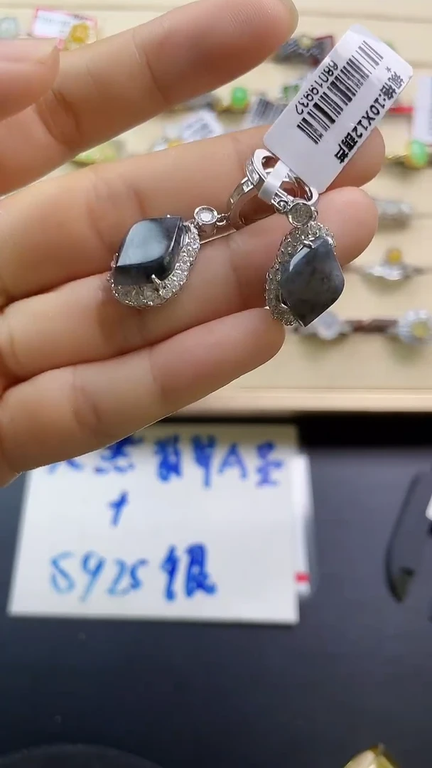 银S925镶嵌戒指翡翠翡翠 蛋面 银S925镶嵌