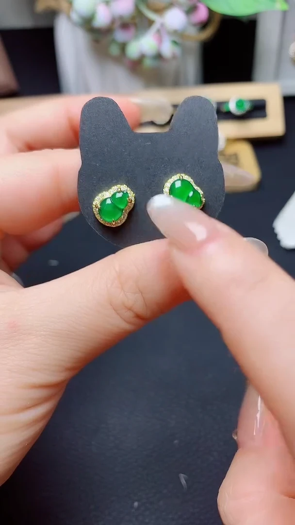 翡翠戒指银S925镶嵌天然翡翠A货s925银镶