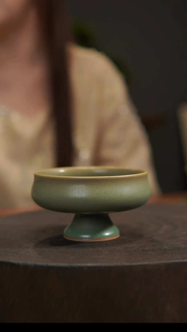 杯子高足普洱杯 汝州原产地  原矿老釉