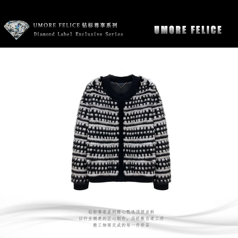 UMORE FELICE华斯皮草【晨粉专享】进口水貂毛皮皮草外套