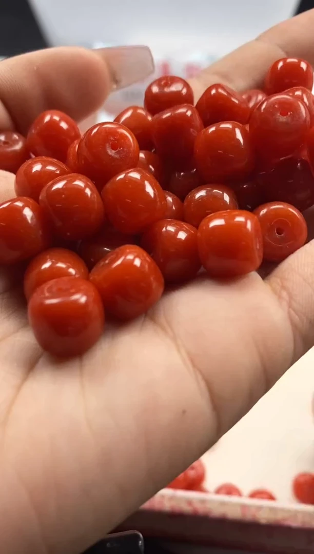 【闪购商品】玛瑙/玉髓颈饰未镶嵌w1159满肉南红老型10*9mm*10