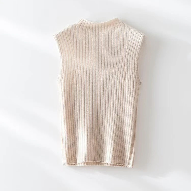 100%纯山羊绒女无袖百搭内搭