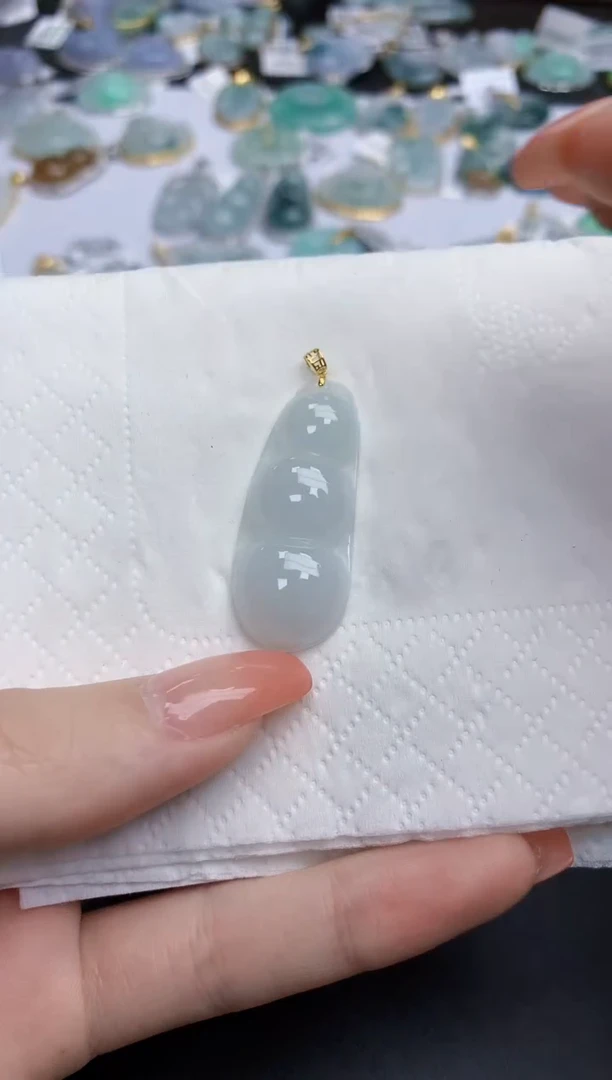 【闪购商品】翡翠颈饰18K金镶嵌天然缅甸翡翠A货