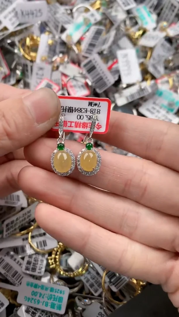 银S925镶嵌戒指翡翠8------9
