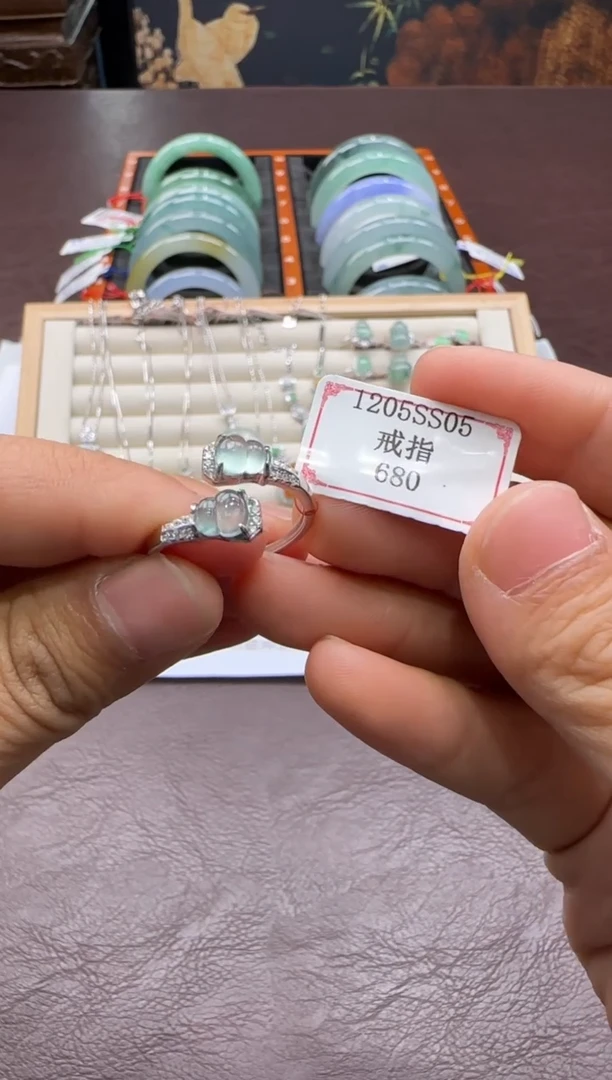 银S925镶嵌戒指翡翠1205SS05