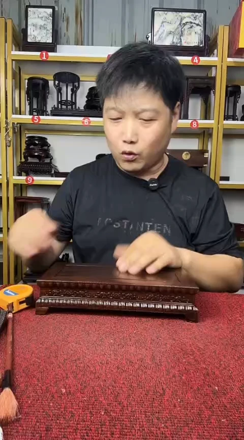 木非洲黑檀长方精工底座26*14*6CM