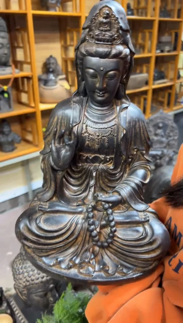 陶土【合成青石】自渡观音