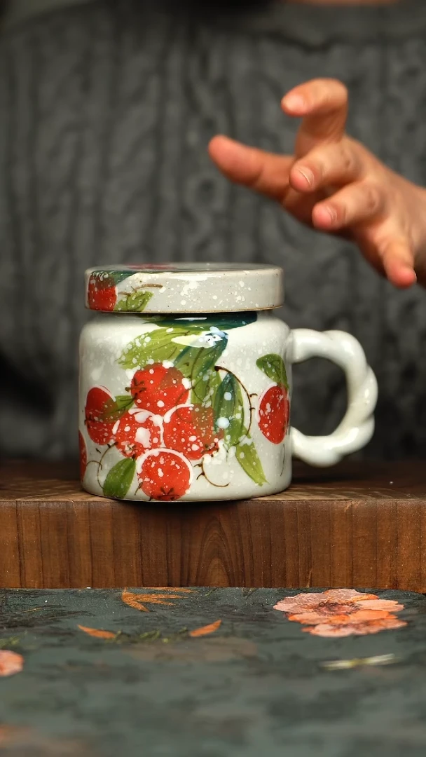 杯釉下彩手工手绘同款陶器