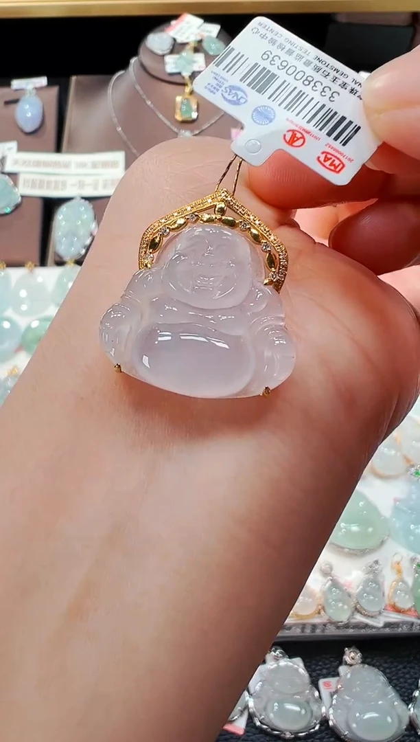 【闪购商品】翡翠吊坠(不含链)18K金镶嵌佛公吊坠639