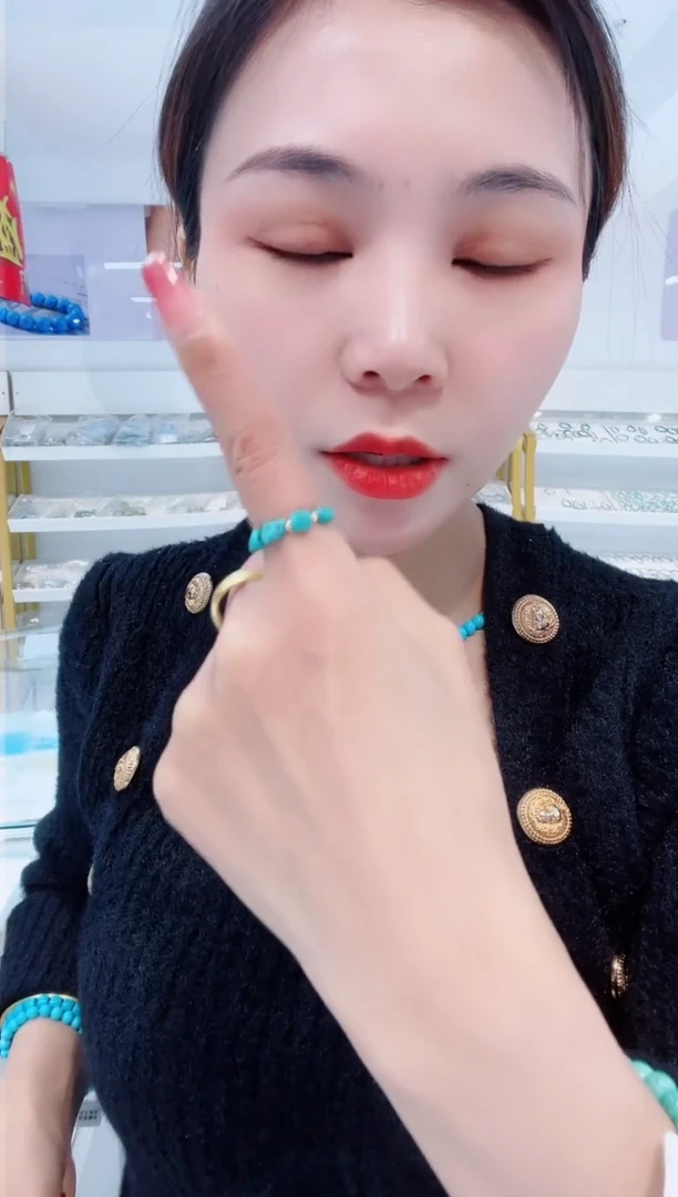 【闪购商品】绿松石戒指银S925镶嵌发货一件