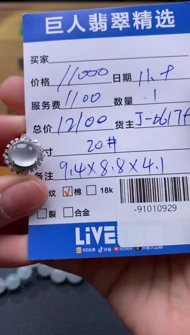 颈饰18K金镶嵌翡翠多人-91010929