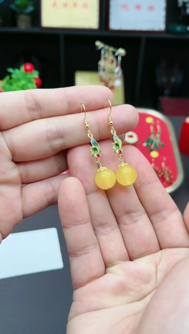 【闪购商品】玛瑙/玉髓耳钉银S925镶嵌318000