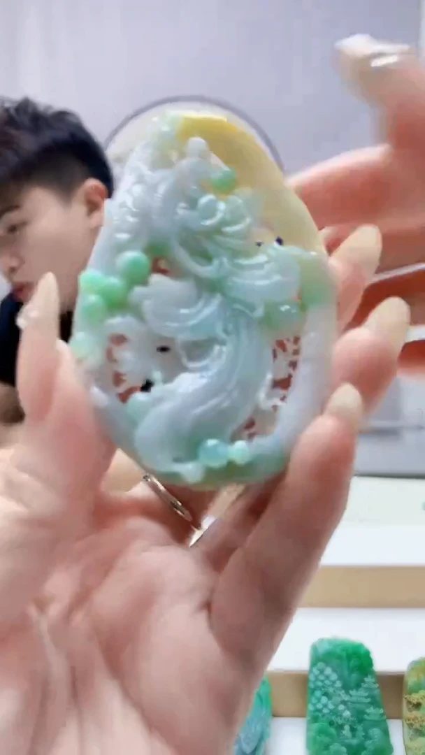 未镶嵌定制翡翠5145DD-毛货挂件160