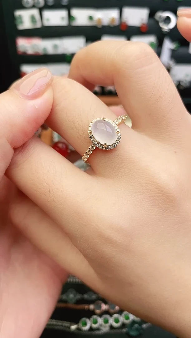 银S925镶嵌戒指翡翠0