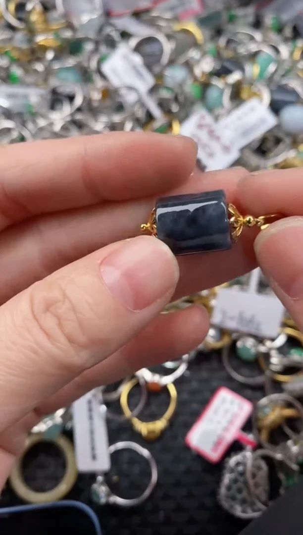 银S925镶嵌戒指翡翠10   2