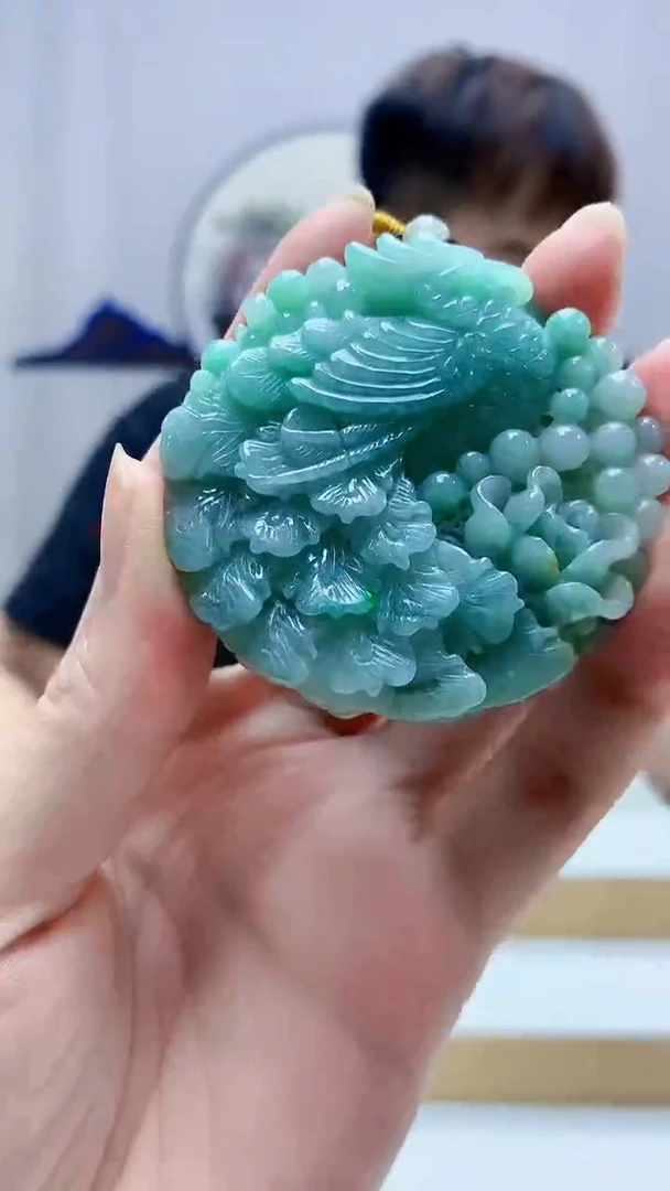 未镶嵌定制翡翠4868zm-毛货挂件36凤凰