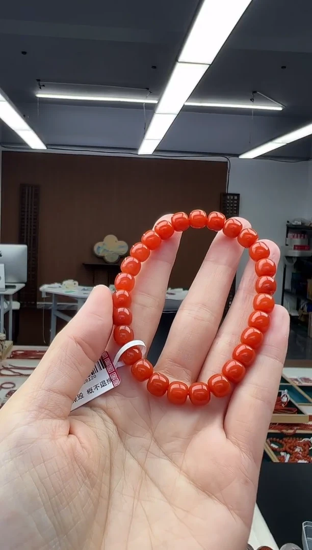 未镶嵌手链南红玛瑙A36瓦西老型珠南红手串7mm+